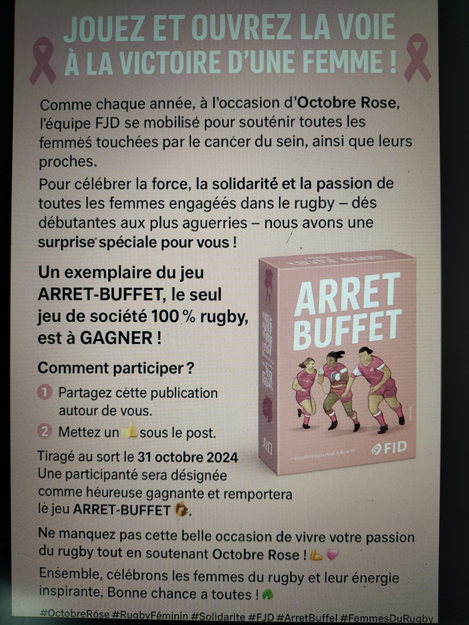 Lire la suite à propos de l’article Arret-Buffet et Octobre Rose