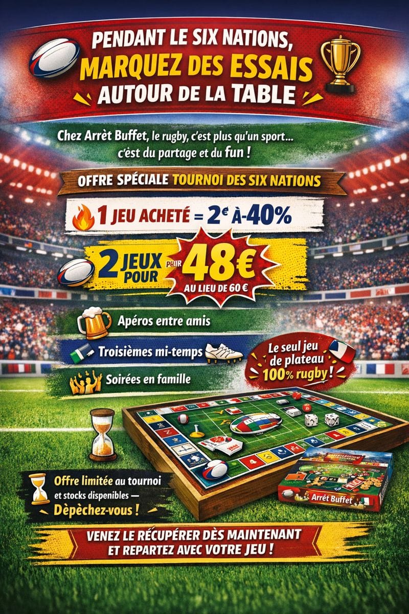 Lire la suite à propos de l’article OFFRE SPÉCIALE TOURNOI DES 6 NATIONS 2026